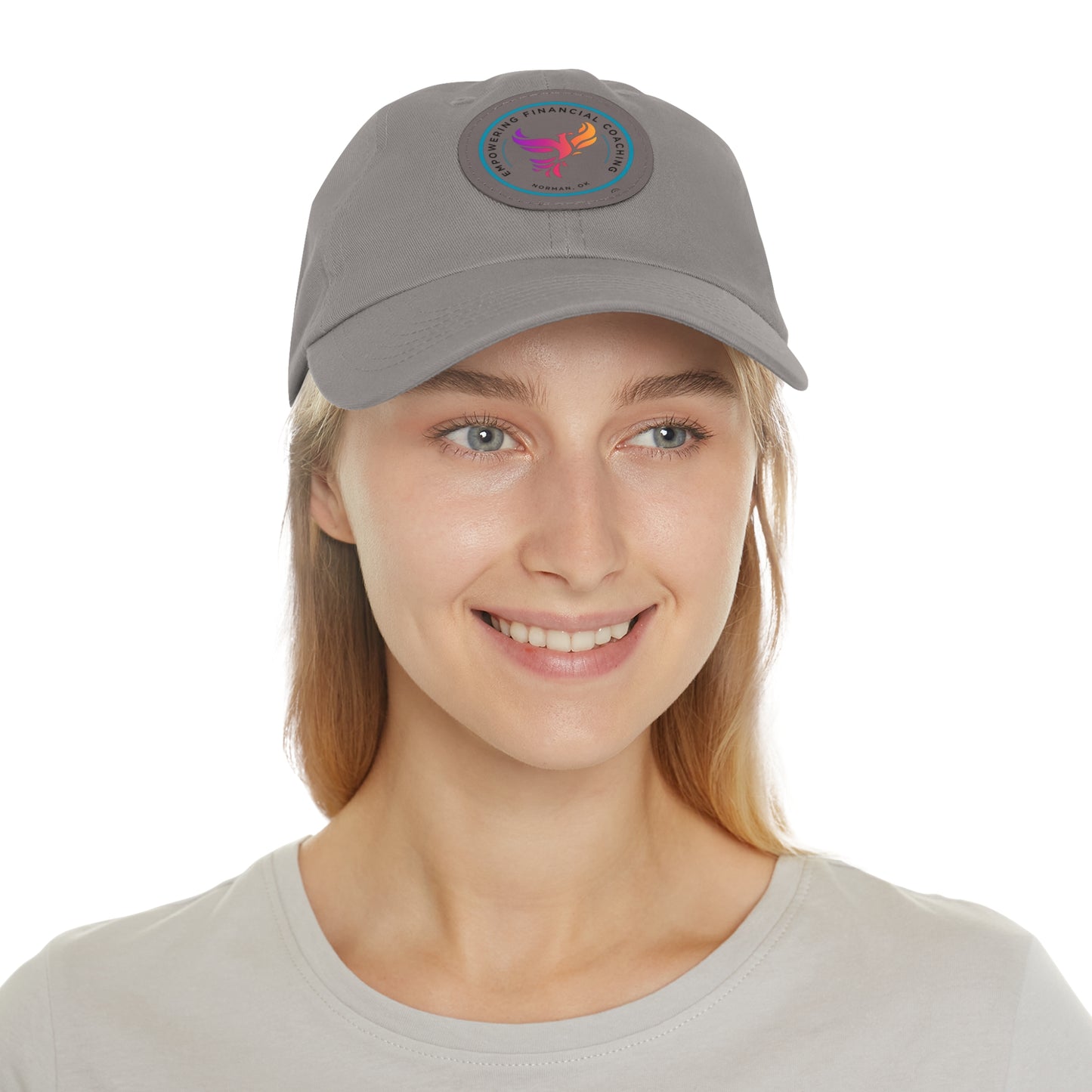 Empowering Financial Coaching -Dad Hat with Leather Patch (Round)