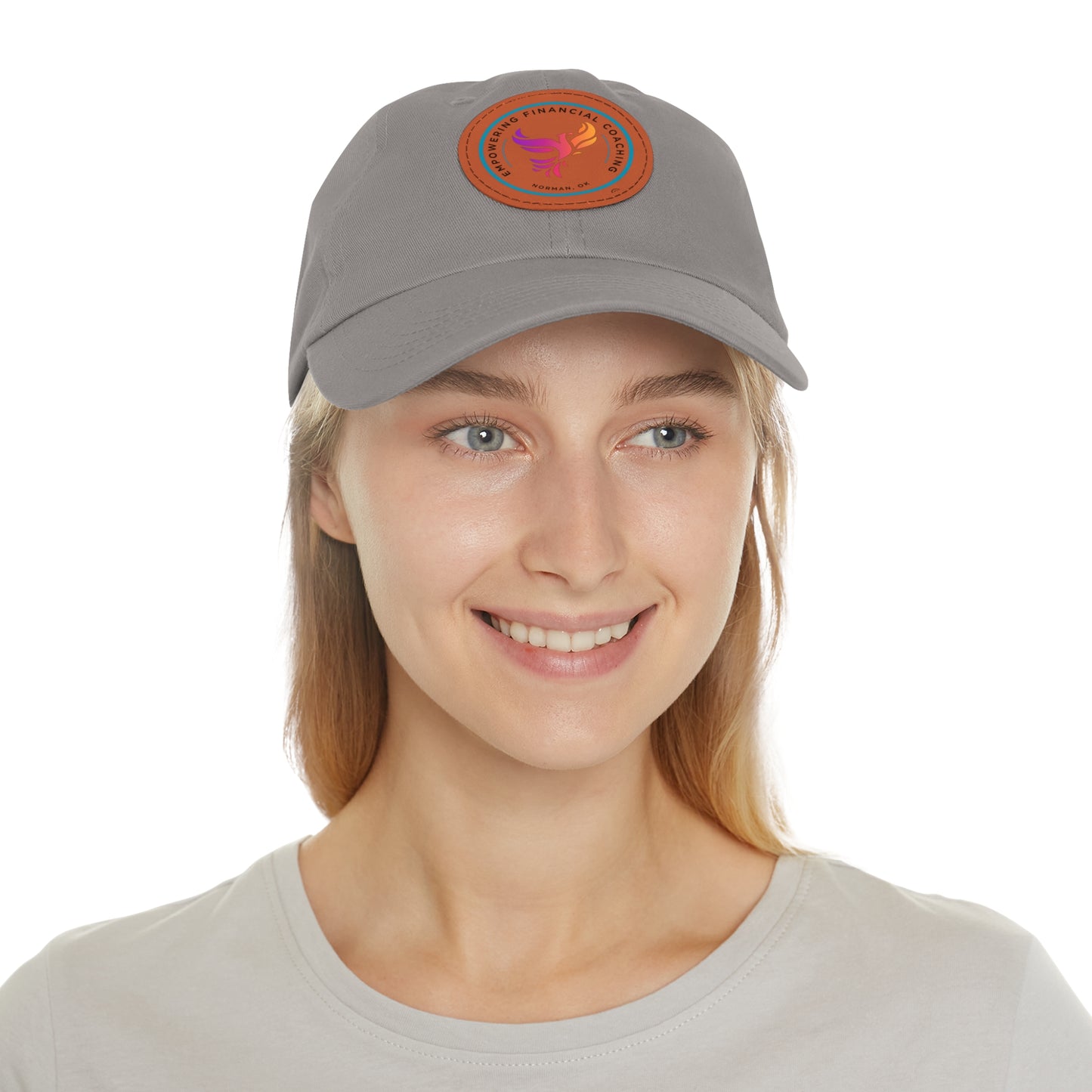 Empowering Financial Coaching -Dad Hat with Leather Patch (Round)