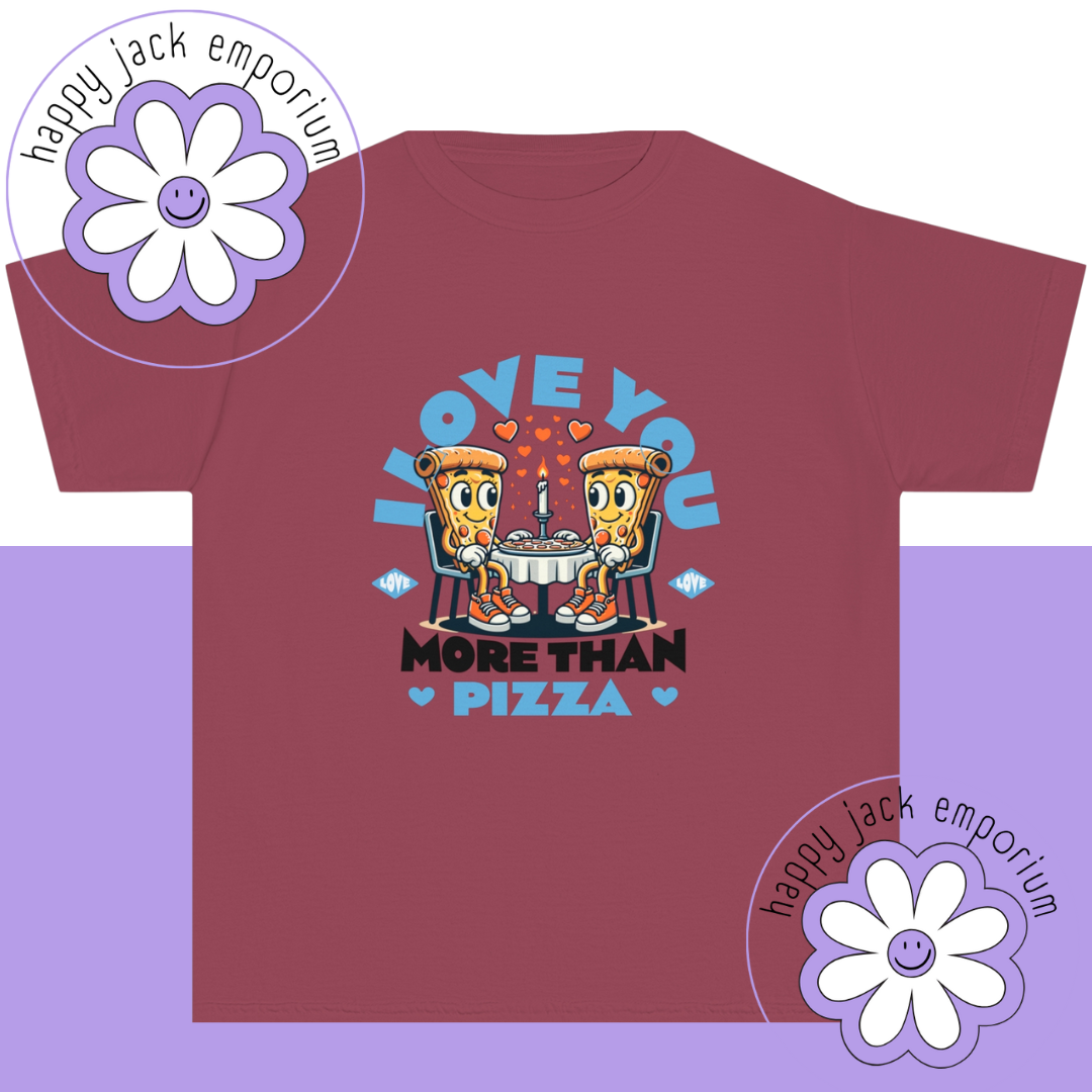 I love you more than pizza- t-shirt (Comfort Colors)