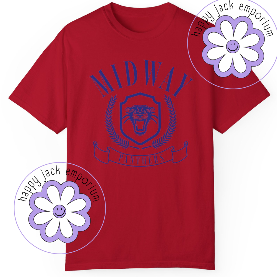 Ivy League-style School Spirit/Mascot Shirt (Comfort Colors)