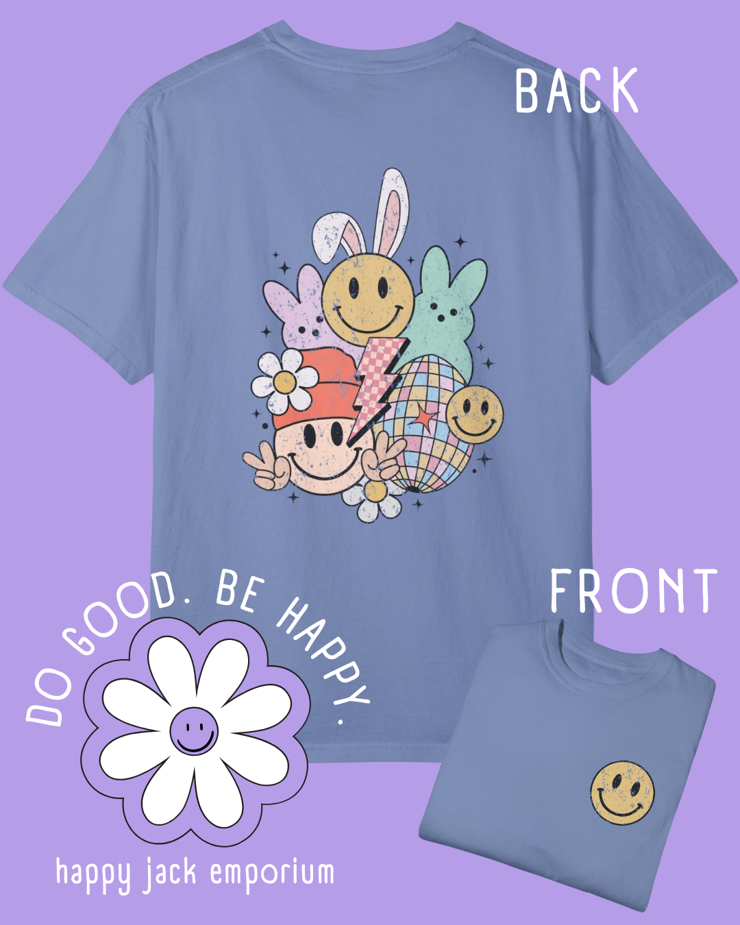 Preppy Happy Easter Collage - Comfort Colors Tshirt