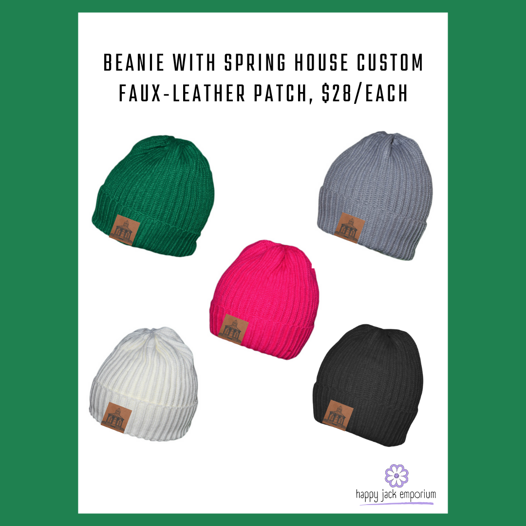 Craig Springs - SPRING HOUSE BEANIE w/faux-leather patch