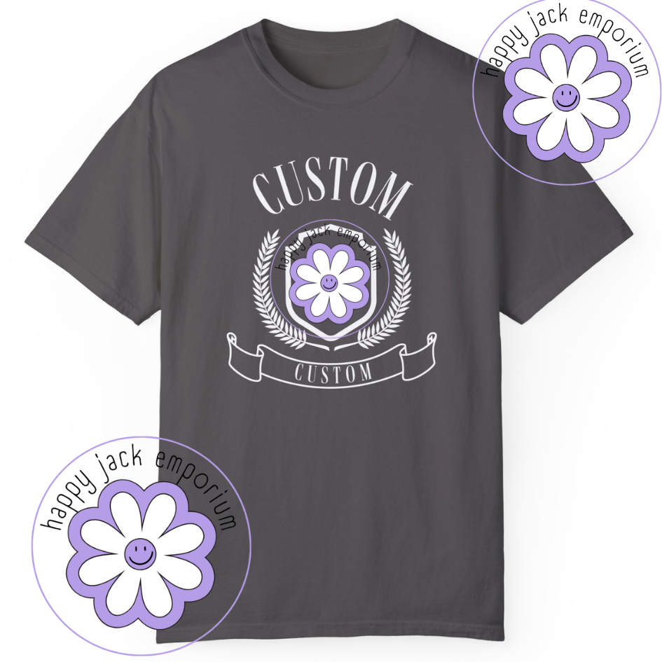 Ivy League-style School Spirit/Mascot Shirt (Comfort Colors)