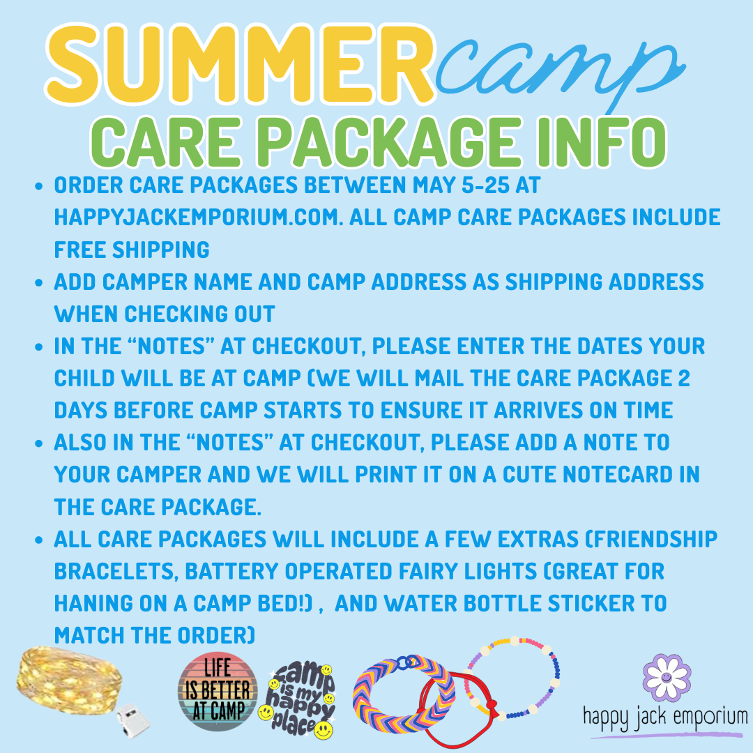 Camp is my happy place --Summer Camp Care Package #2