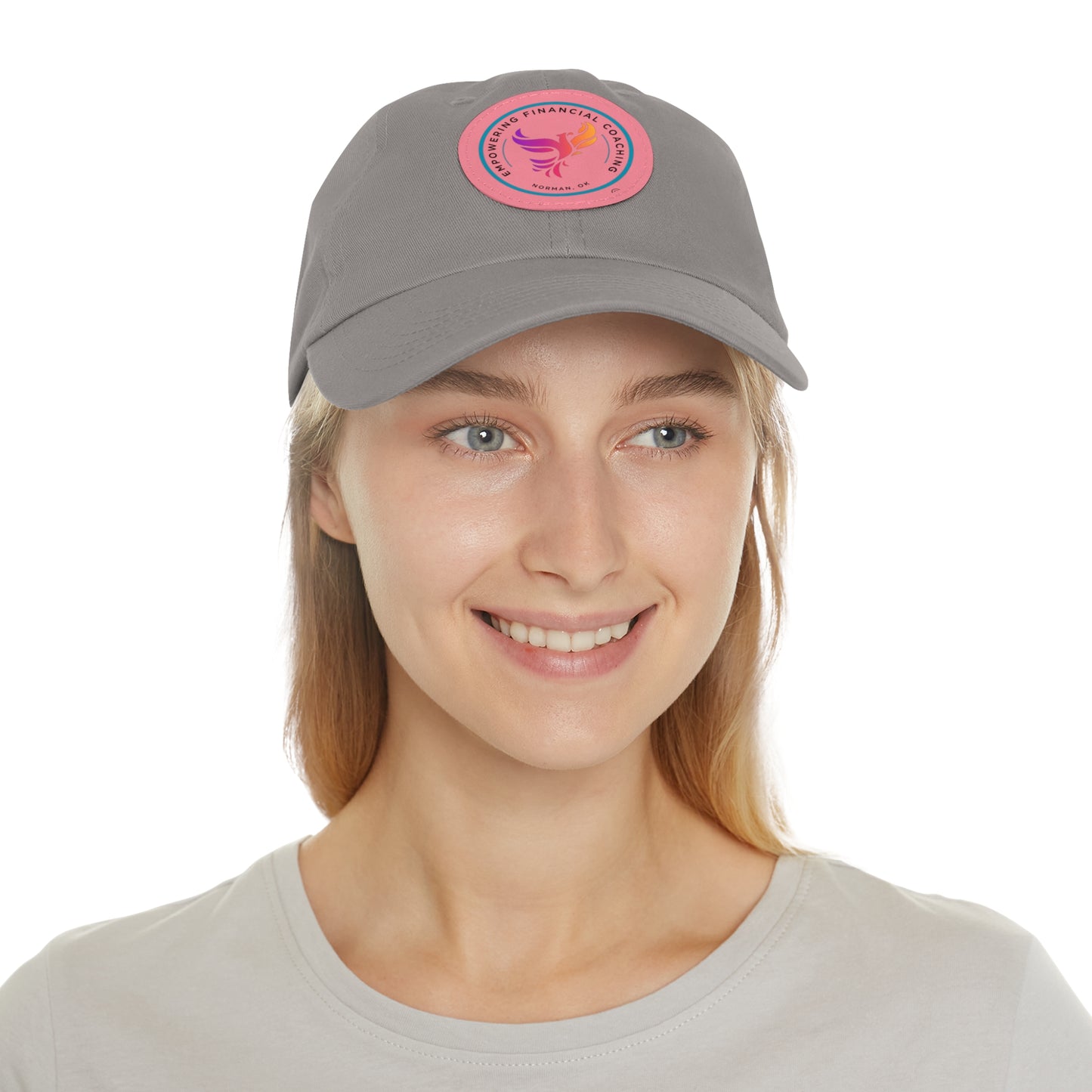 Empowering Financial Coaching -Dad Hat with Leather Patch (Round)