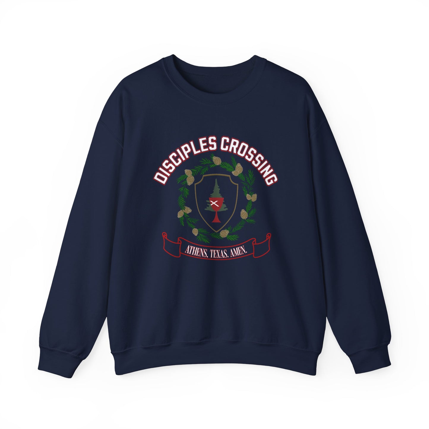 DISCIPLES CROSSING - Collegiate Style -CREWNECK SWEATSHIRT