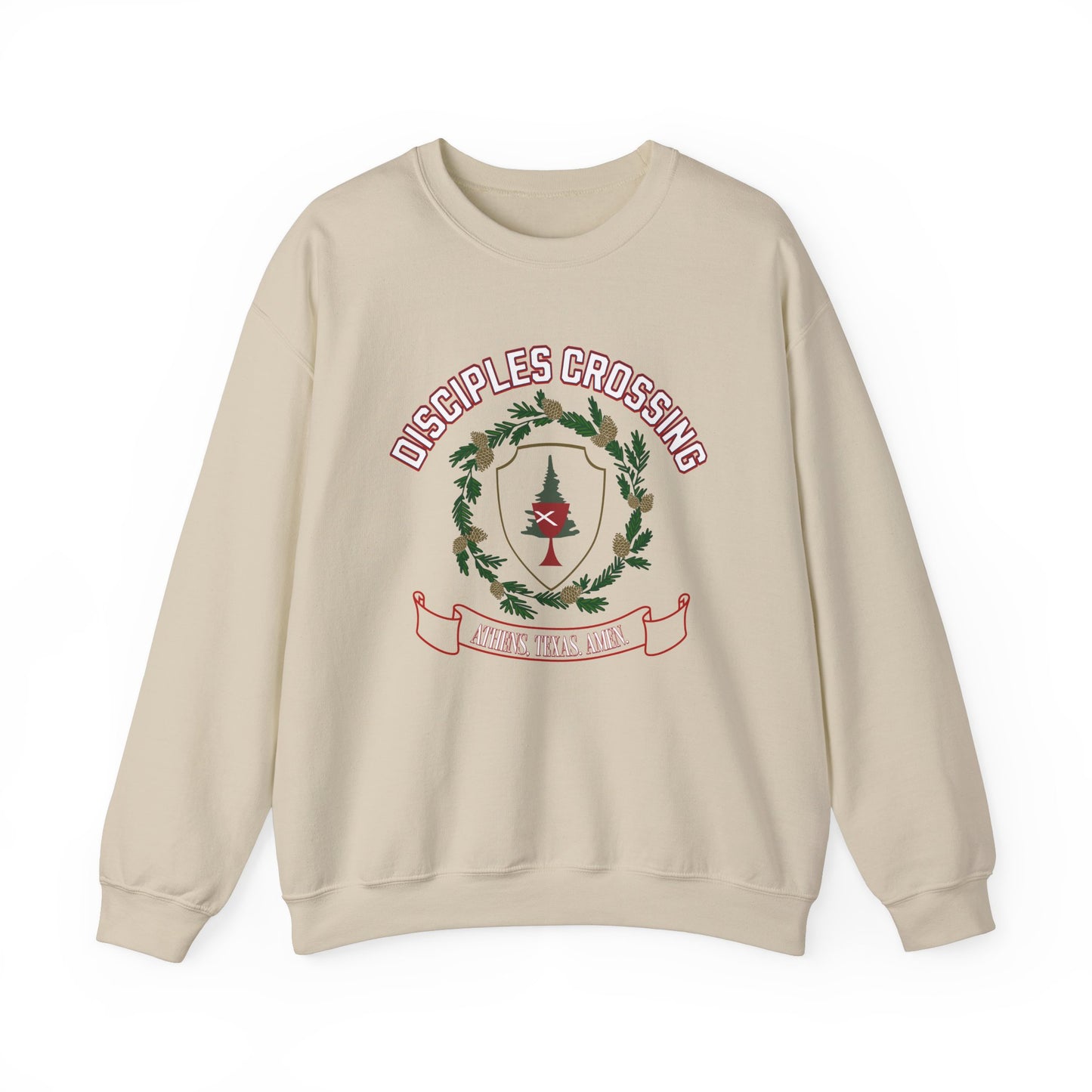 DISCIPLES CROSSING - Collegiate Style -CREWNECK SWEATSHIRT
