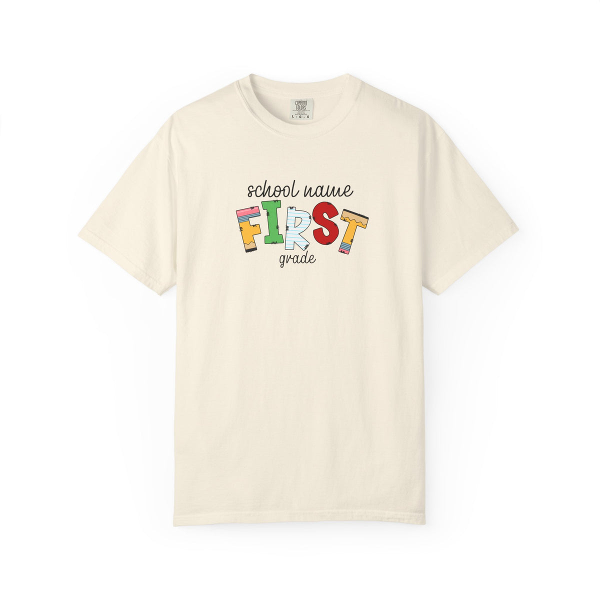 Cute School Supply Font Grade Level T-Shirt
