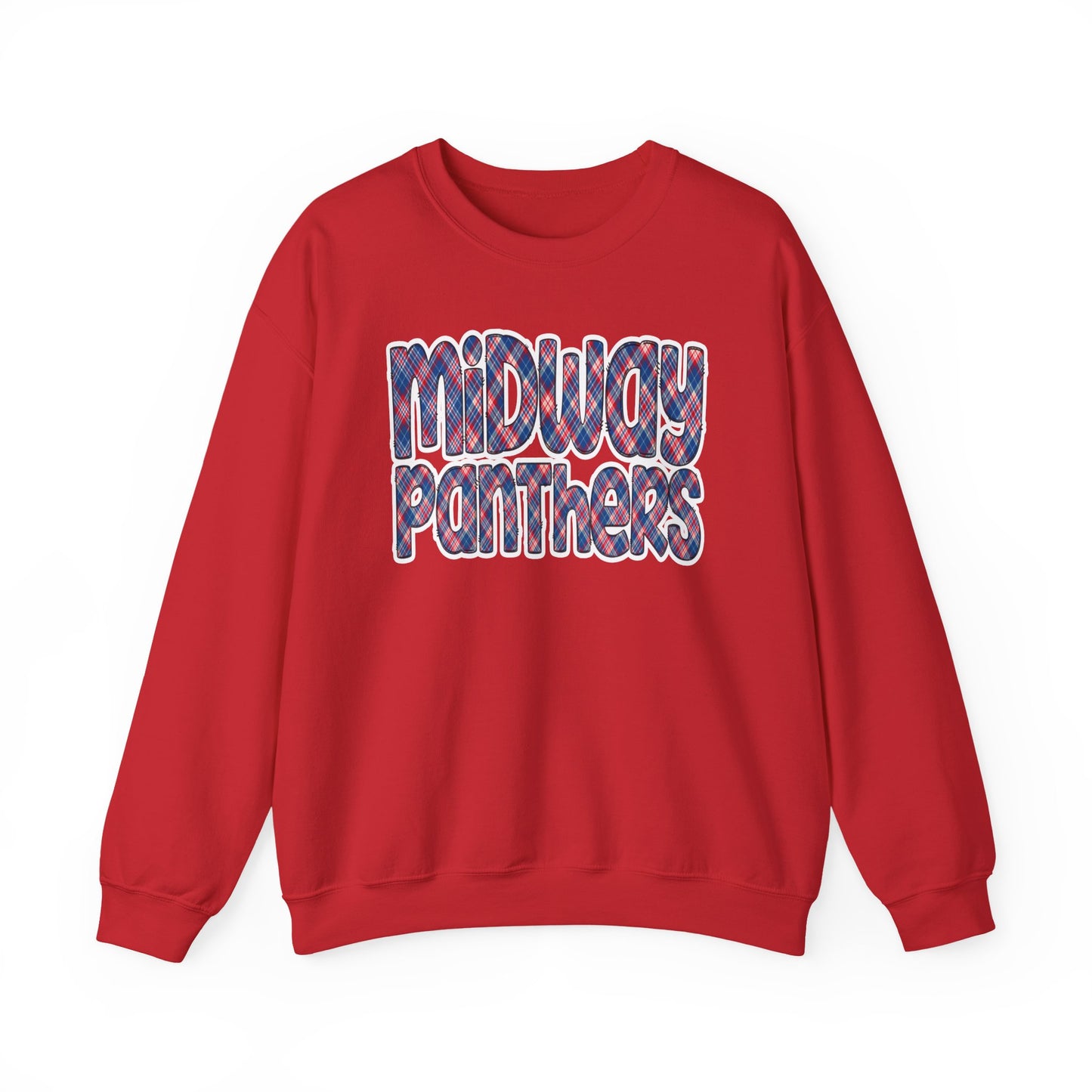MIDWAY PANTHERS-Plaid Letters- - SWEATSHIRT