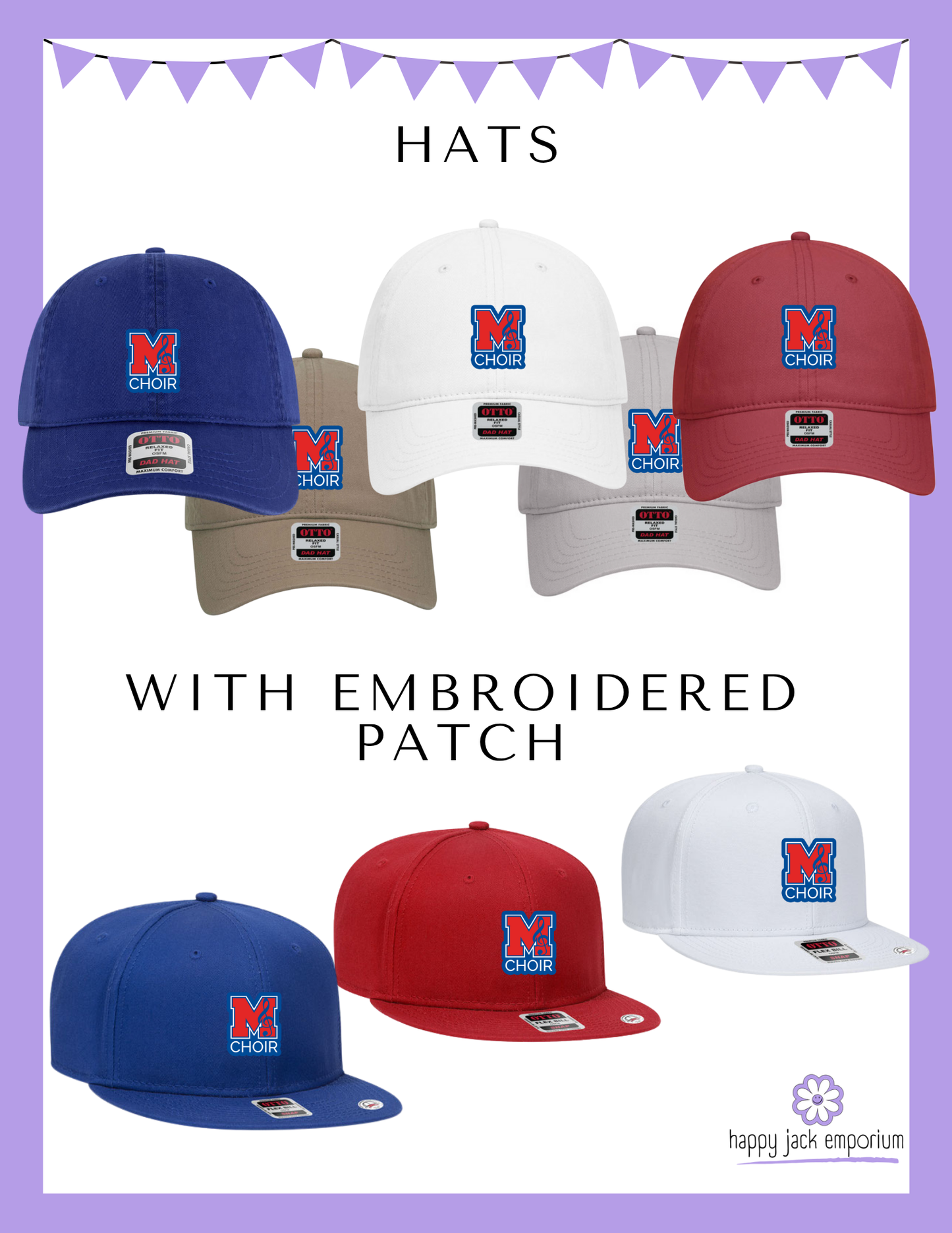 MHS CHOIR: Embroidered Choir Logo PATCH on baseball hat