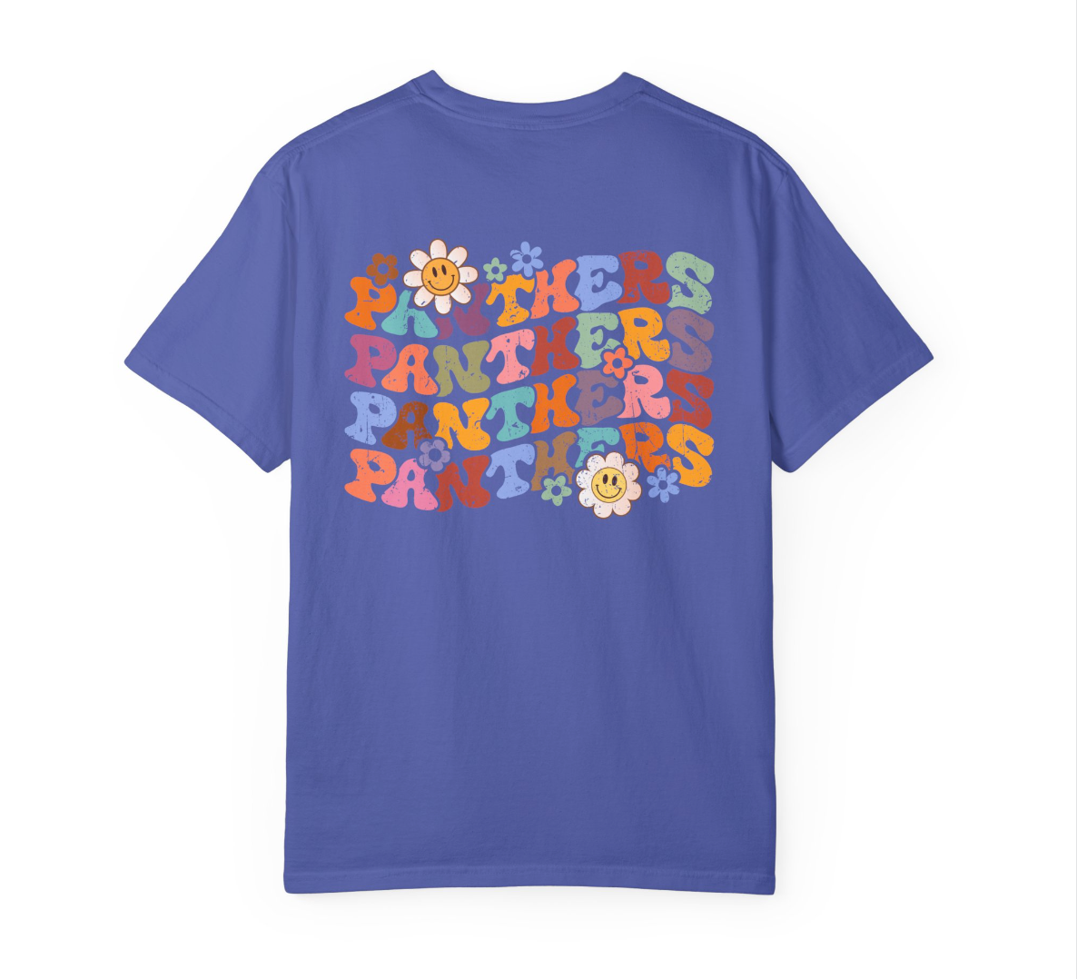 PANTHERS-Wavy Word/Flowers Comfort Colors Shirt (several animals available)