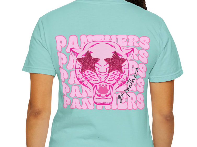 Preppy Panthers (Front & Back) Comfort Colors Shirt