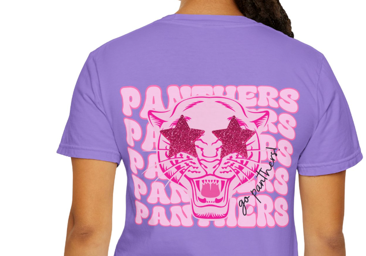 Preppy Panthers (Front & Back) Comfort Colors Shirt