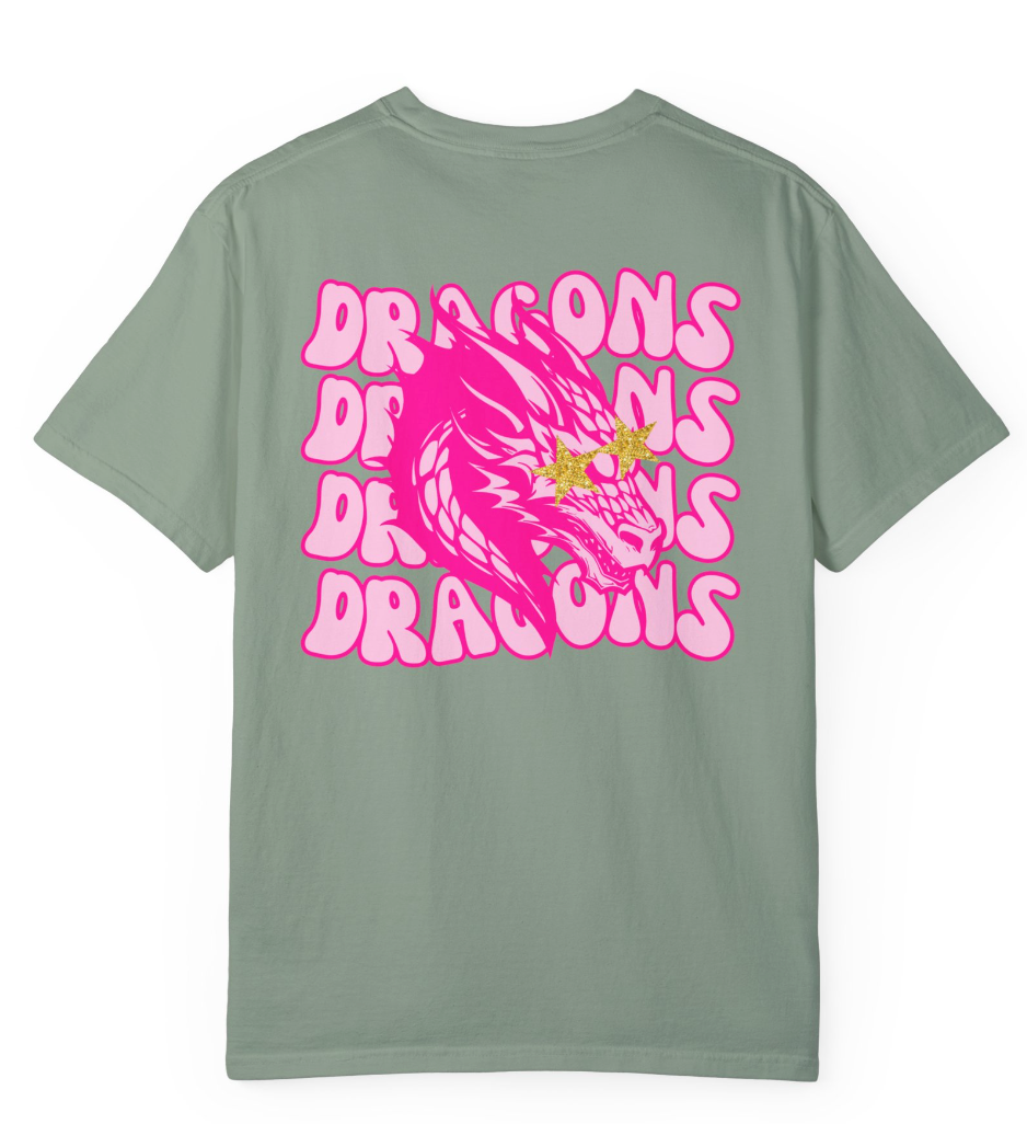 Preppy Dragon (Front & Back) Comfort Colors Shirt - Adult