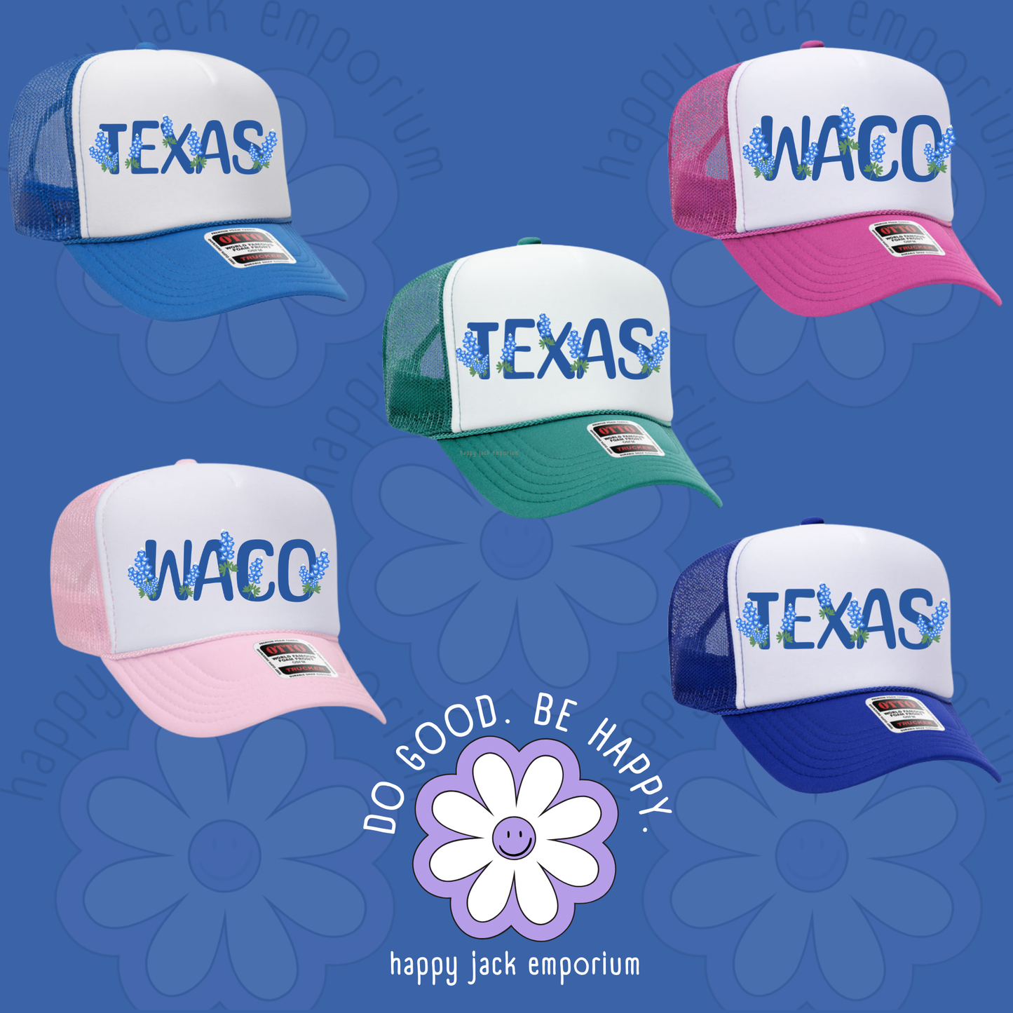 Bluebonnet Foam Trucker Hats