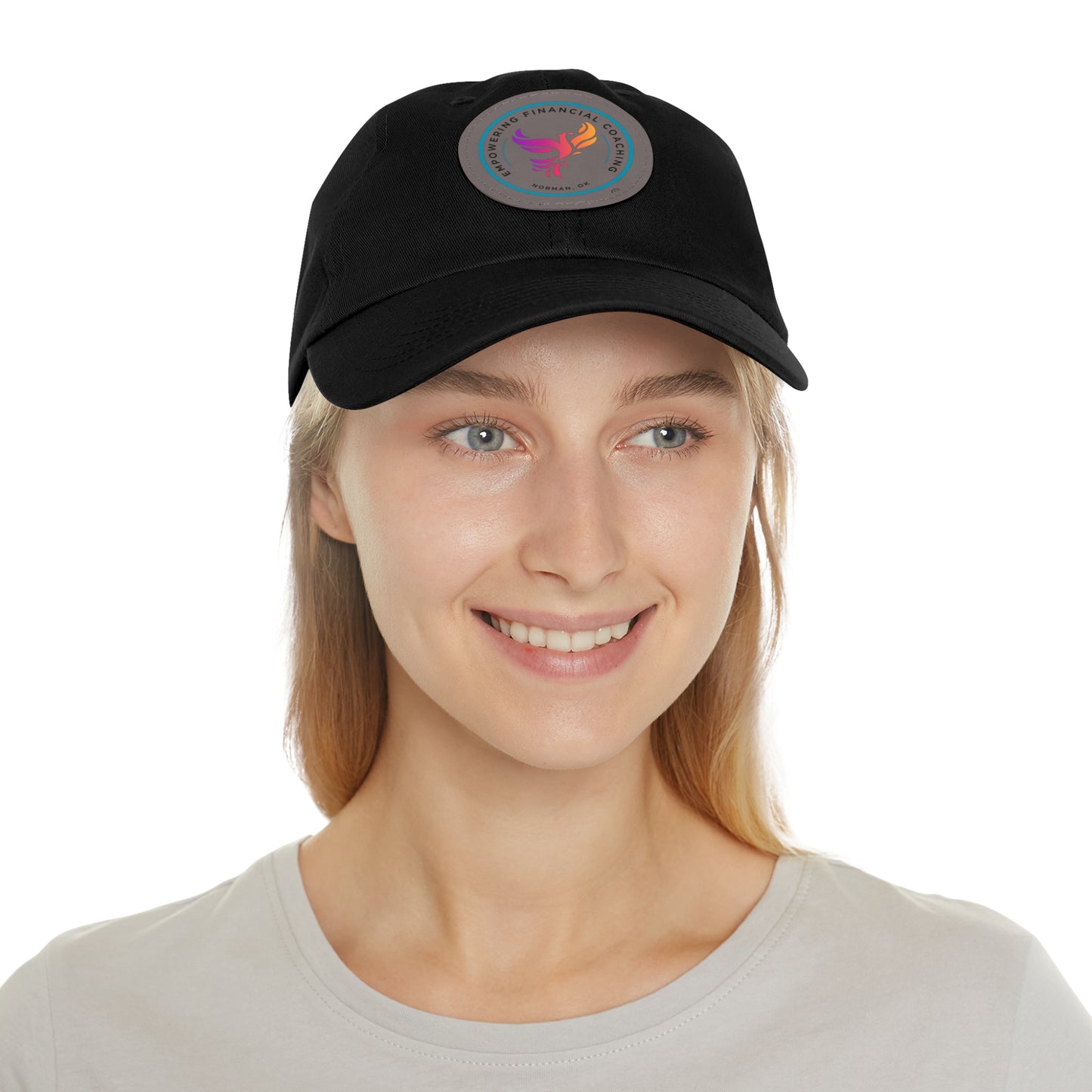 Empowering Financial Coaching -Dad Hat with Leather Patch (Round)