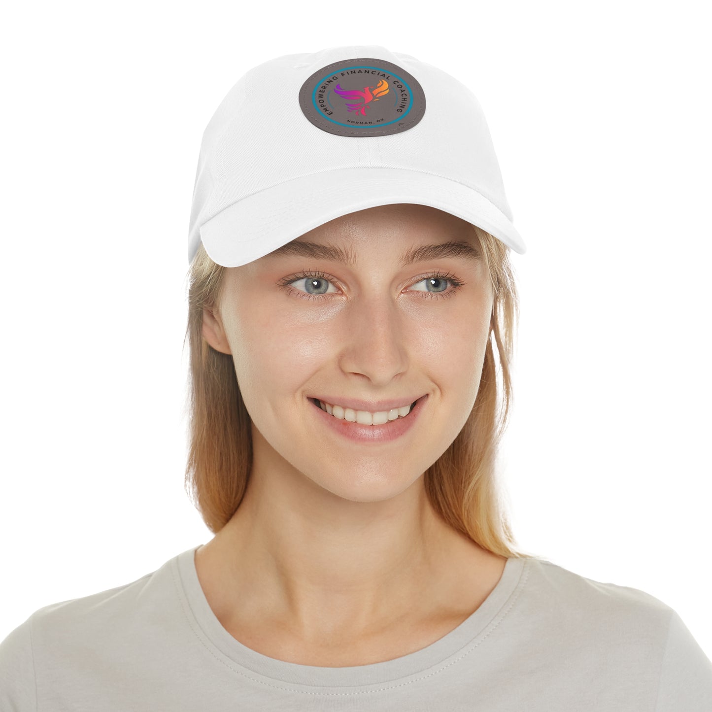 Empowering Financial Coaching -Dad Hat with Leather Patch (Round)