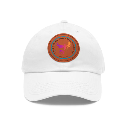 Empowering Financial Coaching -Dad Hat with Leather Patch (Round)