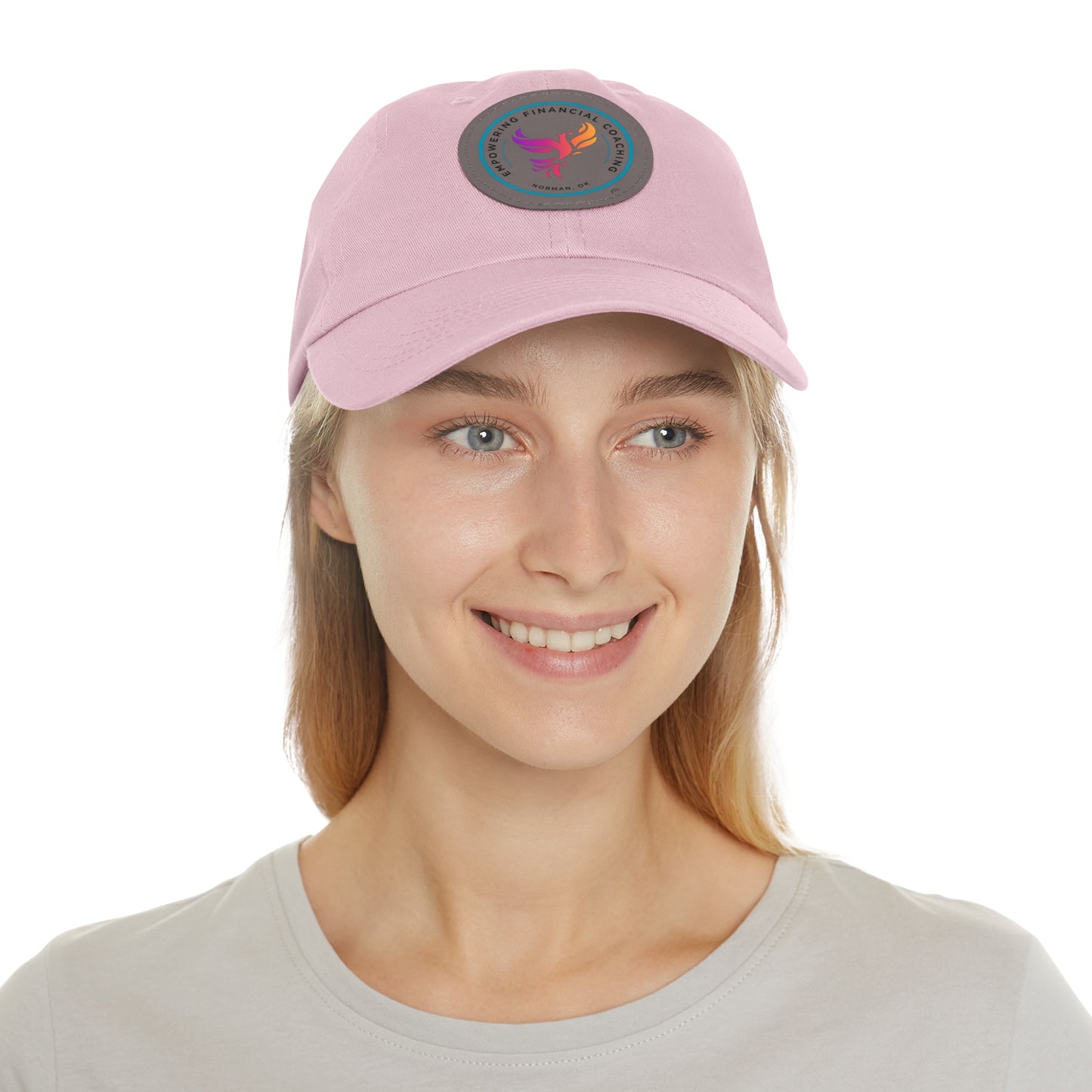 Empowering Financial Coaching -Dad Hat with Leather Patch (Round)