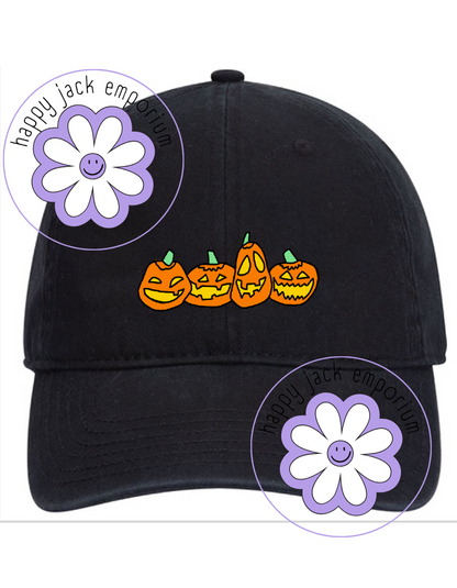 Jack-O-Lantern Embroidered Patch Baseball Hat