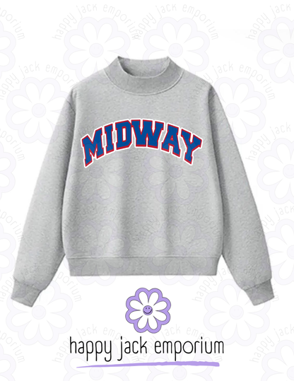 PRE-ORDER: Mock Neck Midway Sweatshirt (benefitting Hunger Free MISD)