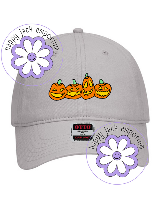 Jack-O-Lantern Embroidered Patch Baseball Hat