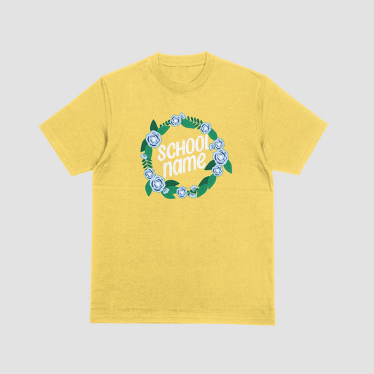 Adorable Flower Wreath Custom School T-shirt