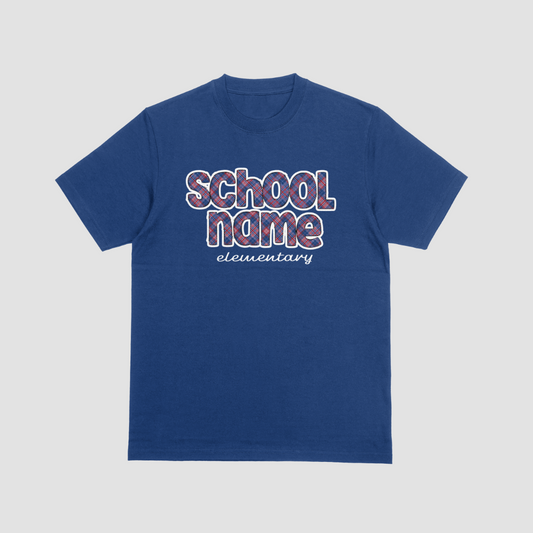 Plaid Letters-custom school name - TSHIRT