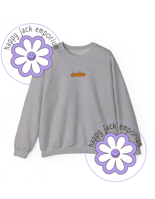 Jack-O-Lantern Embroidered Patch Sweatshirt