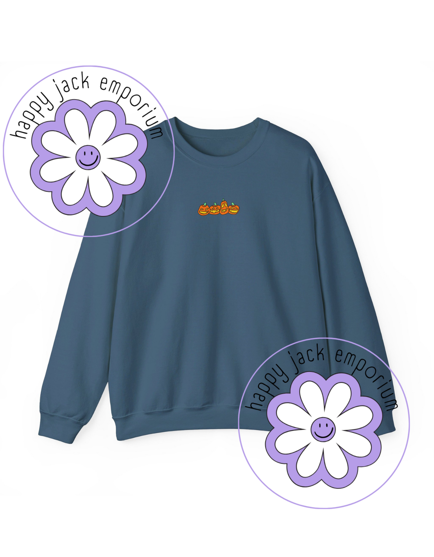 Jack-O-Lantern Embroidered Patch Sweatshirt