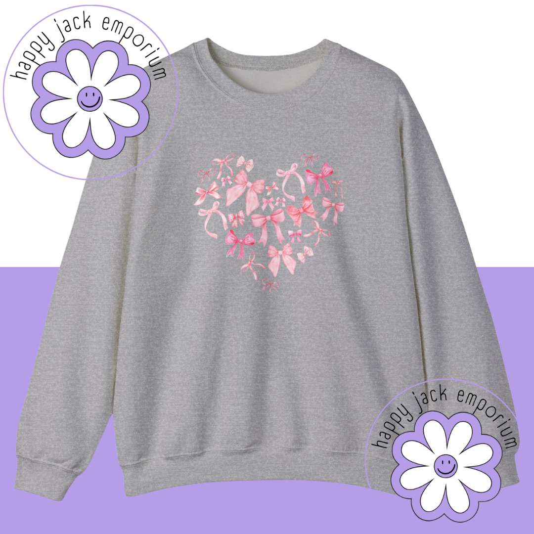 Bow Heart- t-shirt OR sweatshirt (Comfort Colors)