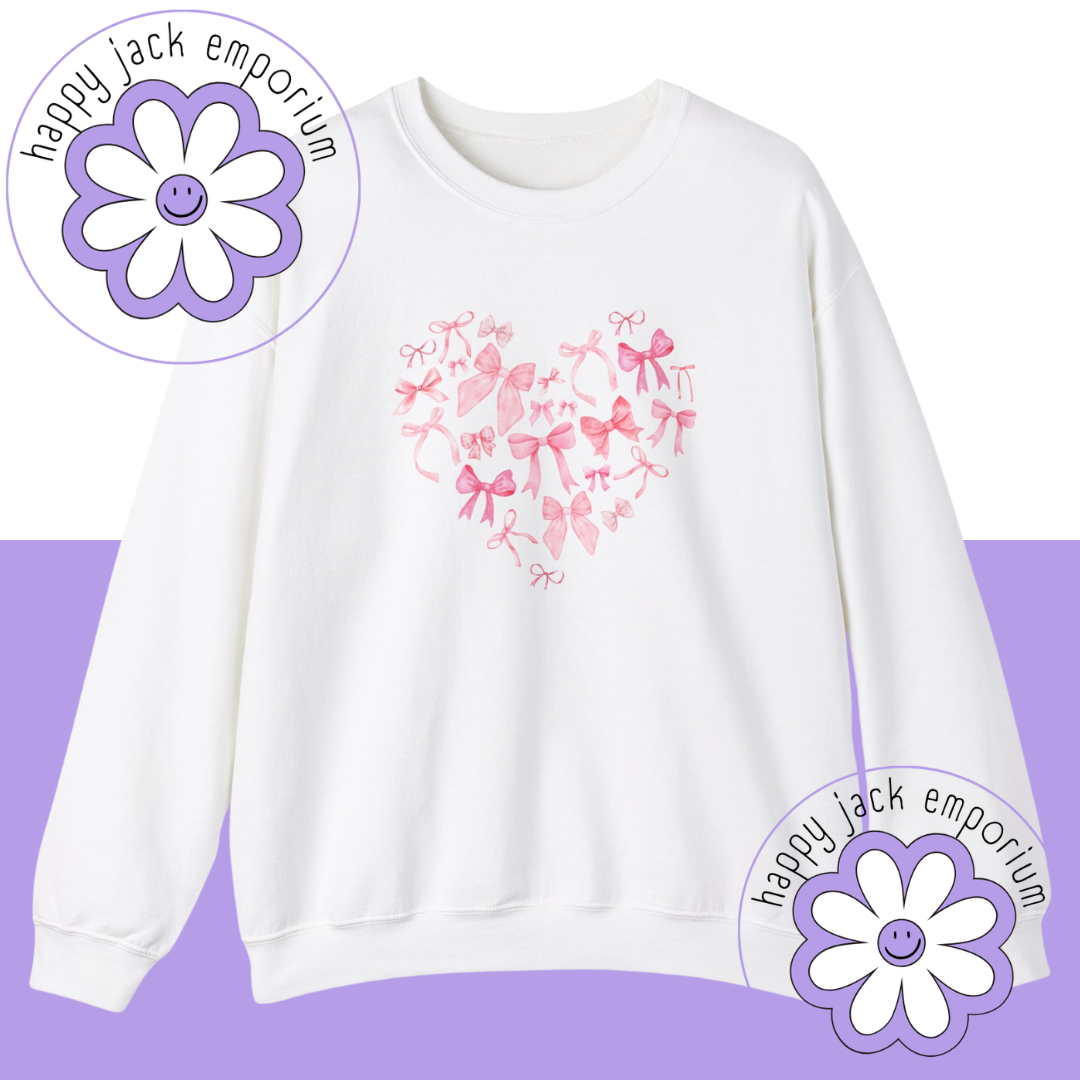 Bow Heart- t-shirt OR sweatshirt (Comfort Colors)