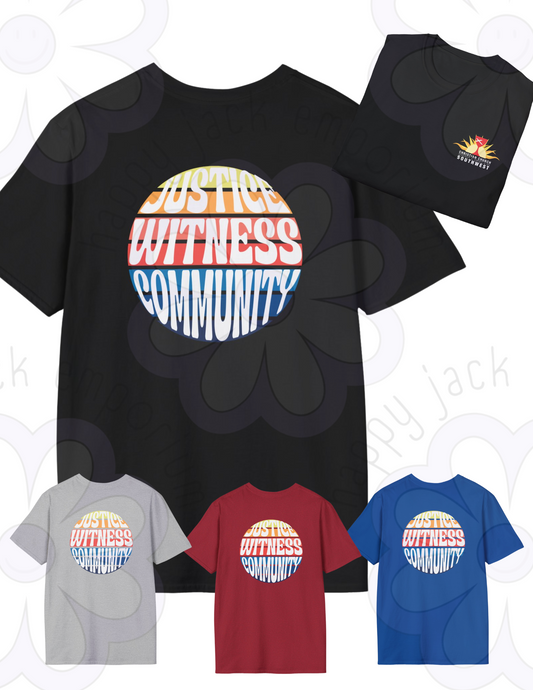 CCSW - JUSTICE, WITNESS, COMMUNITY-basic cotton t-shirt