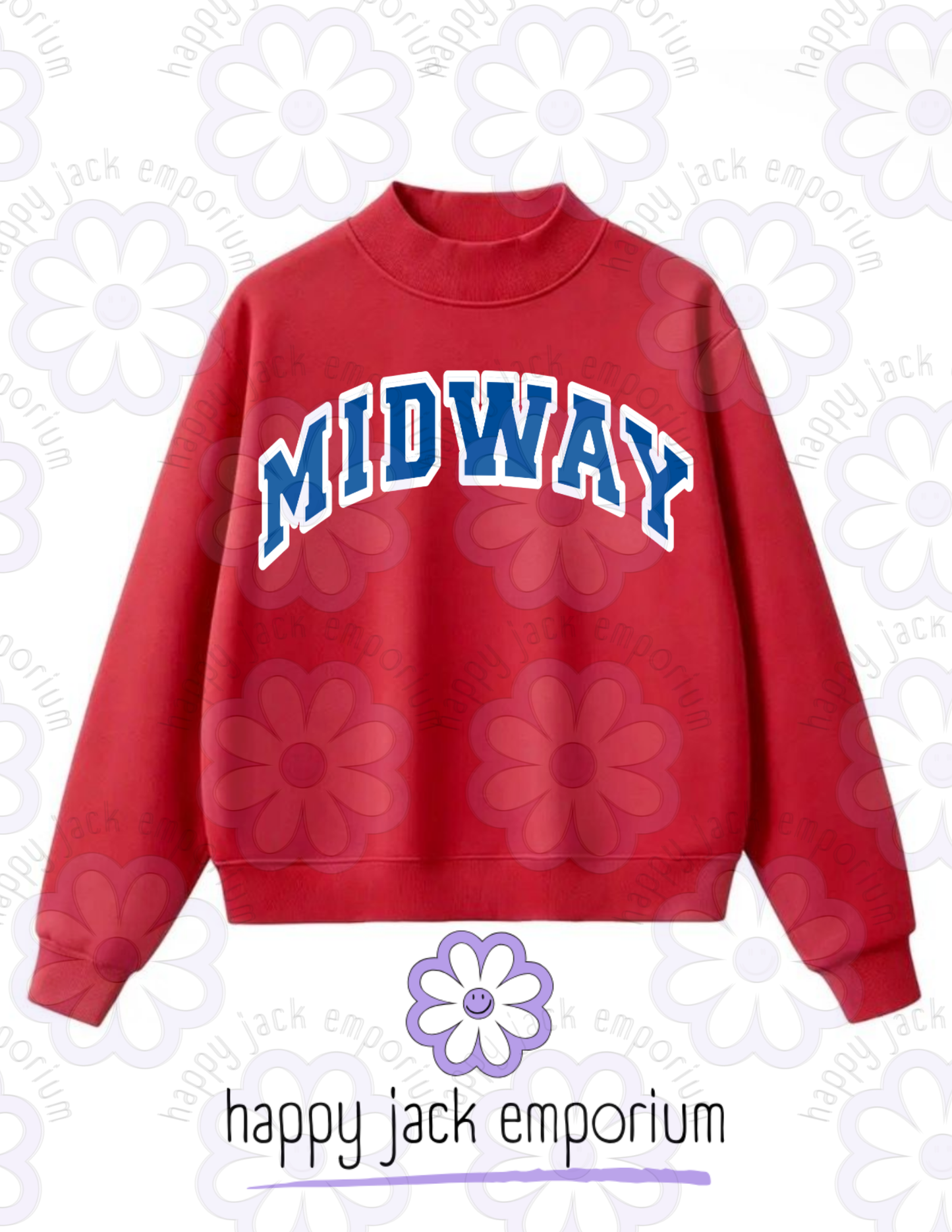PRE-ORDER: Mock Neck Midway Sweatshirt (benefitting Hunger Free MISD)