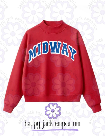 PRE-ORDER: Mock Neck Midway Sweatshirt (benefitting Hunger Free MISD)