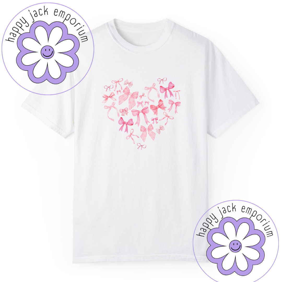 Bow Heart- t-shirt OR sweatshirt (Comfort Colors)