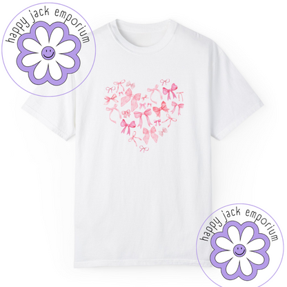 Bow Heart- t-shirt OR sweatshirt (Comfort Colors)