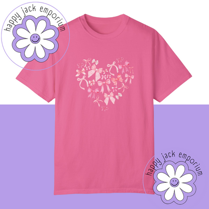 Bow Heart- t-shirt OR sweatshirt (Comfort Colors)