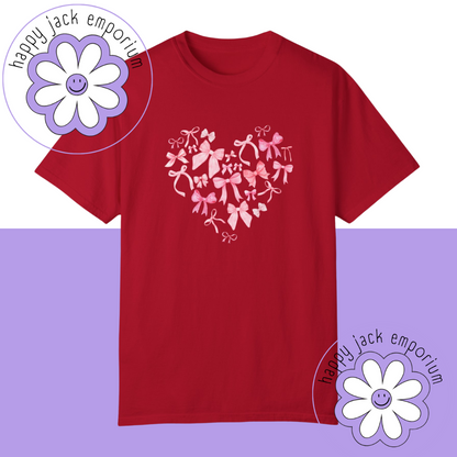 Bow Heart- t-shirt OR sweatshirt (Comfort Colors)