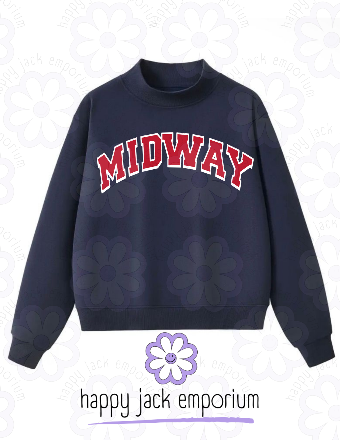 PRE-ORDER: Mock Neck Midway Sweatshirt (benefitting Hunger Free MISD)