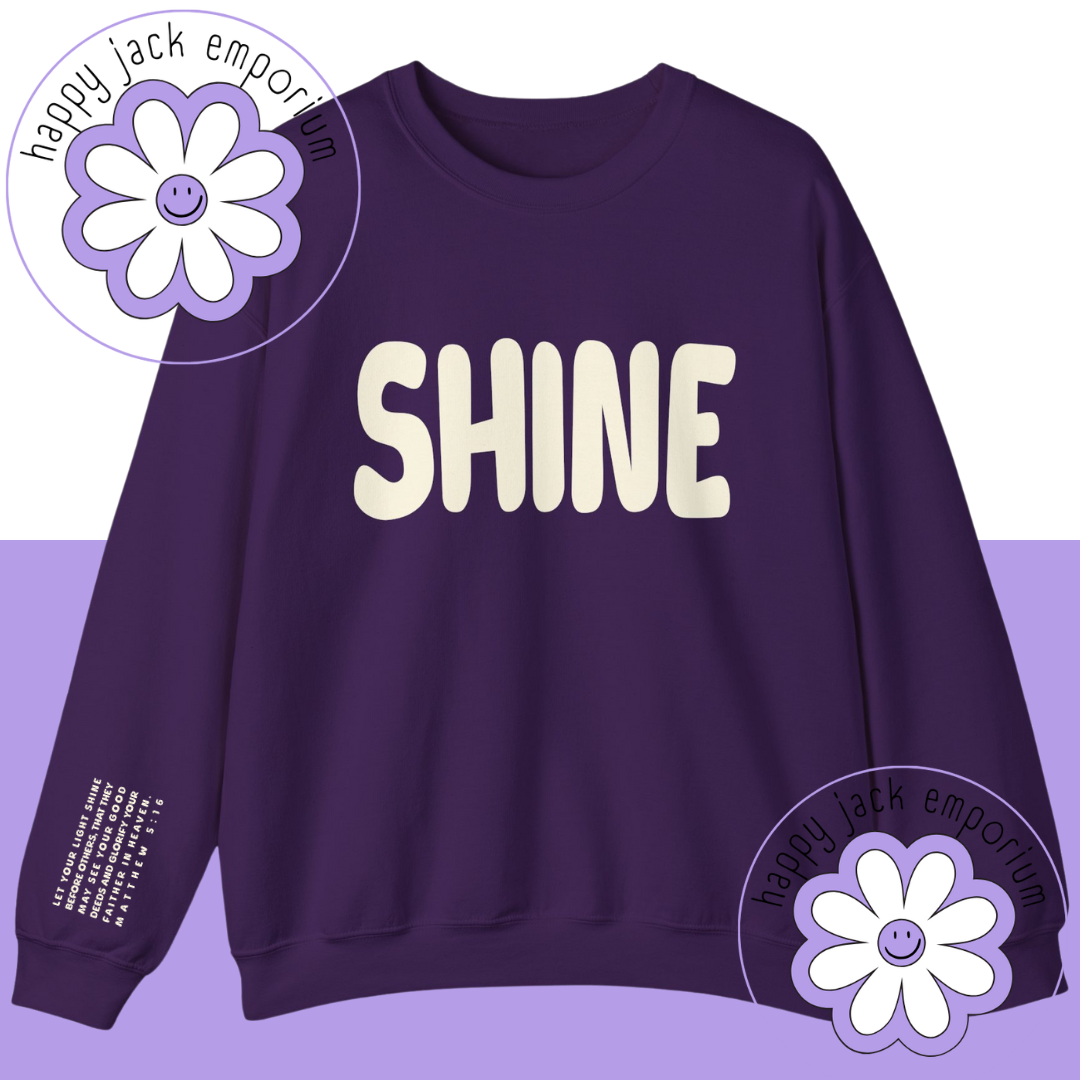 SHINE - sweatshirt (GLOW INTHE DARK PUFF PRINT!)