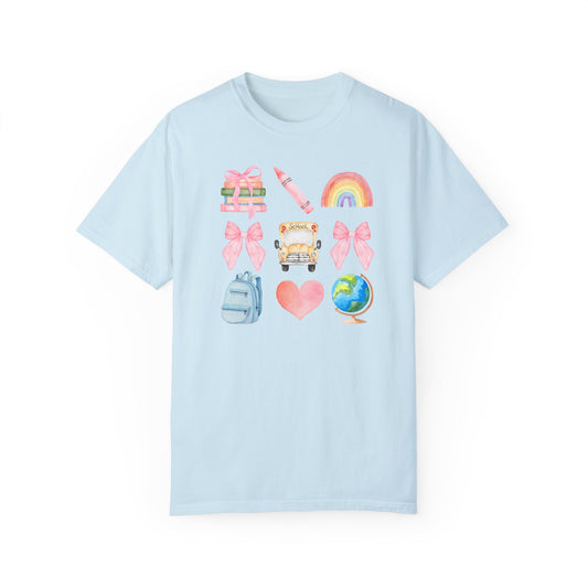 Preppy School Symbol with Coquette Bow Comfort Colors T-shirt