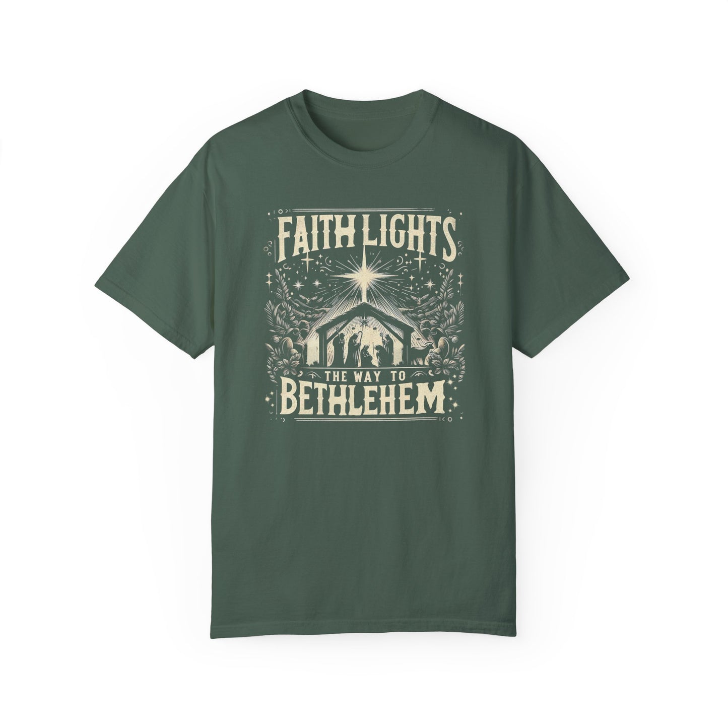 Faith lights the way to Bethlehem Nativity Luke 2 T-shirt