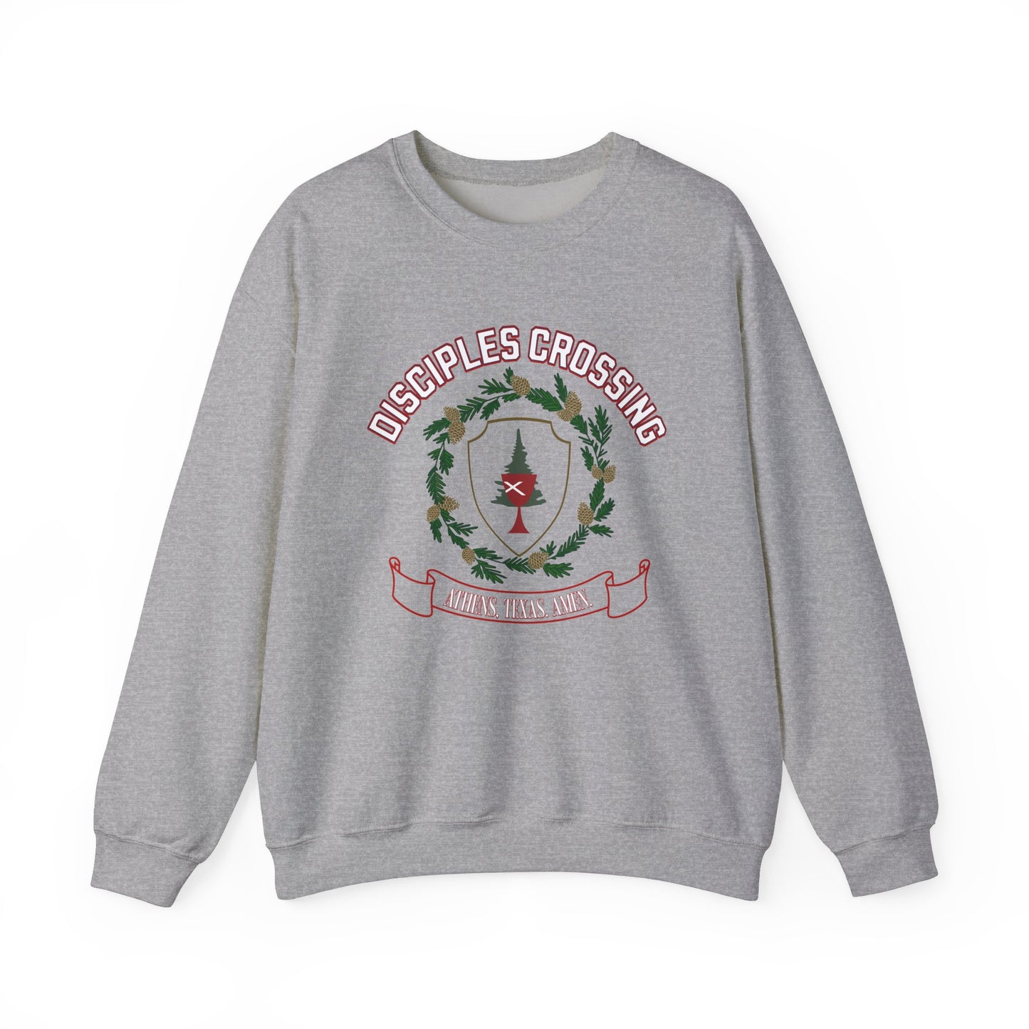 DISCIPLES CROSSING - Collegiate Style -CREWNECK SWEATSHIRT