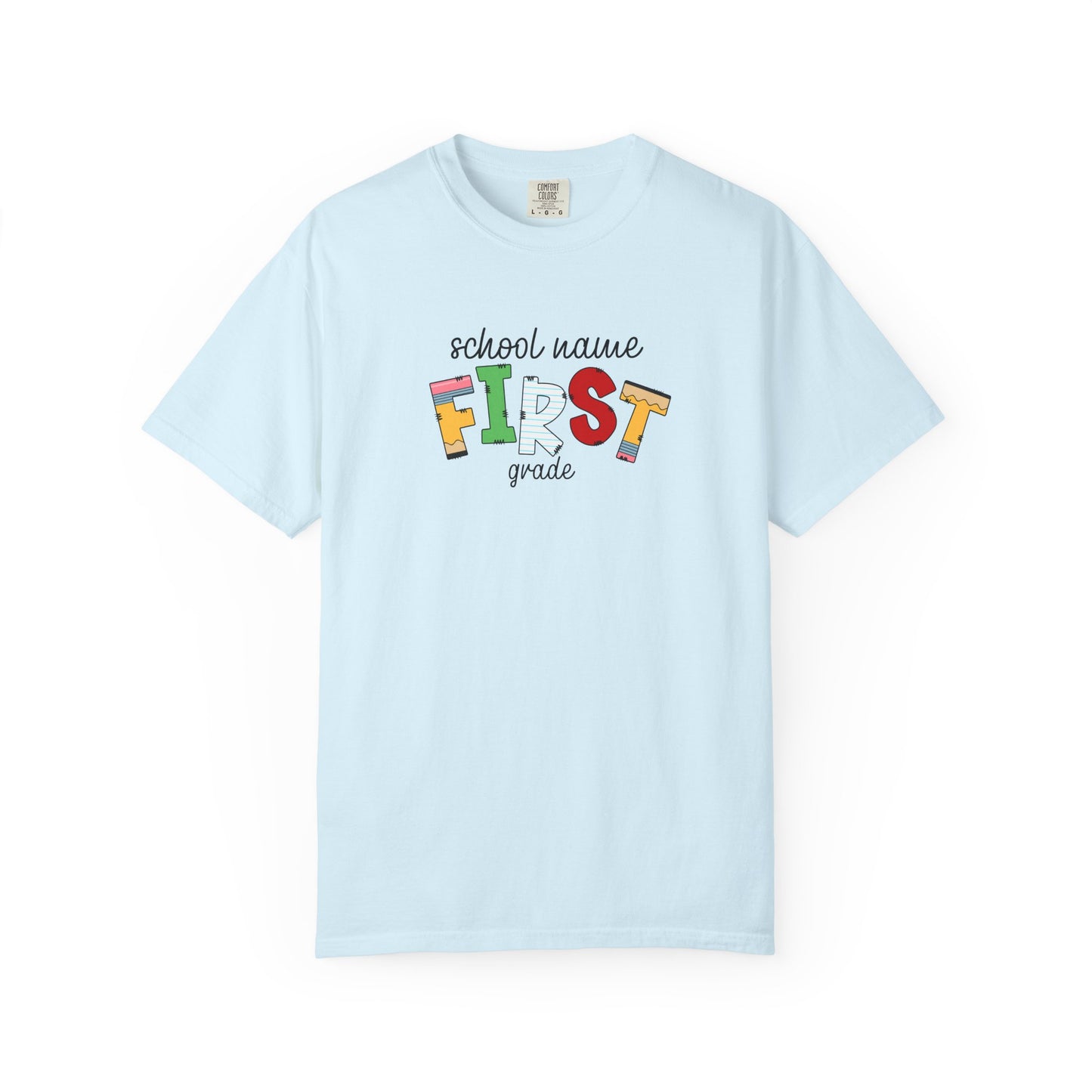 Cute School Supply Font Grade Level T-Shirt