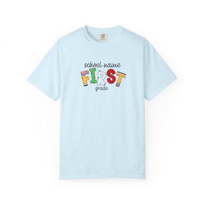 Cute School Supply Font Grade Level T-Shirt