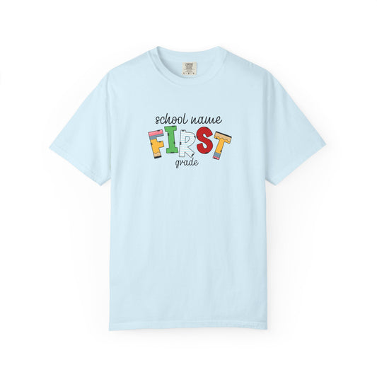Cute School Supply Font Grade Level T-Shirt