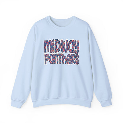 MIDWAY PANTHERS-Plaid Letters- - SWEATSHIRT