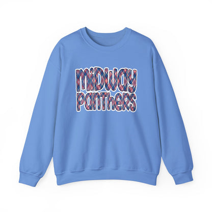 MIDWAY PANTHERS-Plaid Letters- - SWEATSHIRT