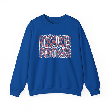MIDWAY PANTHERS-Plaid Letters- - SWEATSHIRT